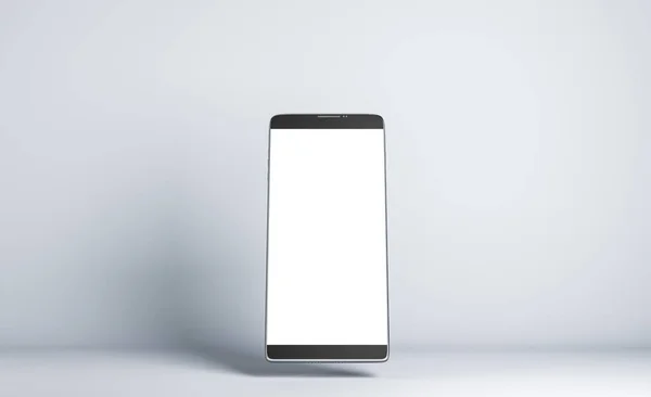 智能手机 白色背景上的空白屏幕 大装置 技术概念 模特儿 3D渲染 — 图库照片