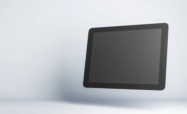 Tablet Digitale Con Schermo Nero Vuoto Sfondo Bianco Dispositivo Astratto — Foto Stock