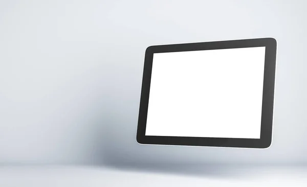 白色背景的空白屏幕数字平板电脑 大装置 技术概念 模特儿 3D渲染 — 图库照片