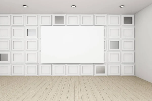 Modern Interior Room Empty Banner Decorative Wall Performance Presentation Concept — Stock Photo, Image