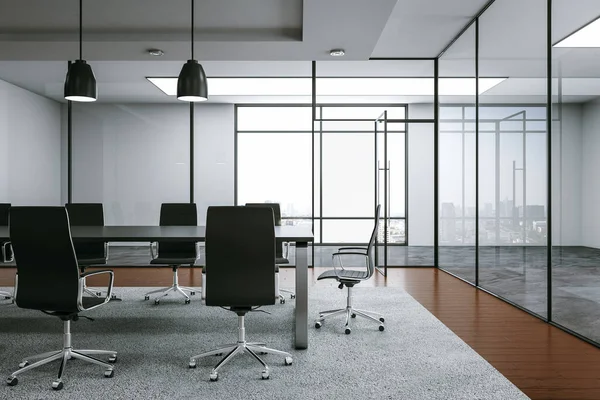 Sala Reuniões Luxuosa Com Luz Dia Apresentação Conceito Corporativo Renderização — Fotografia de Stock
