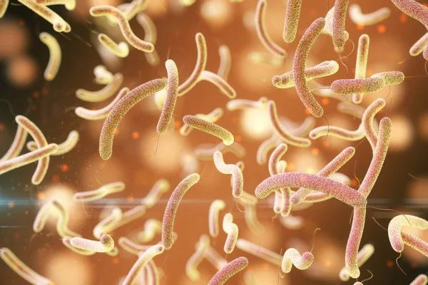 Оранжевые Микробактерии Концепция Кризиса Коронавируса Хелата Крупный План Рендеринг — стоковое фото
