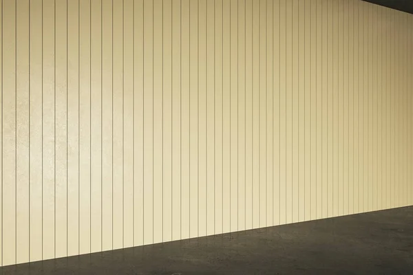 白黄色の装飾壁とコンクリート床とモダンなインテリア アートとデザインのコンセプト モックアップ 3Dレンダリング — ストック写真