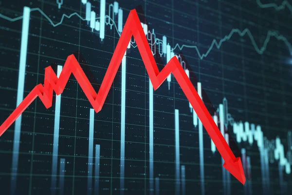 Ekonomik Kriz Borsa Tabloları Ekranda Kırmızı Ticaret Finans Depresyonu Kavramı — Stok fotoğraf