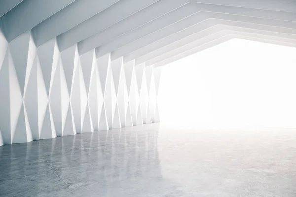 Gallery Hall Interior Empty Wall Concerete Floor Design Style Concept — Stock Photo, Image