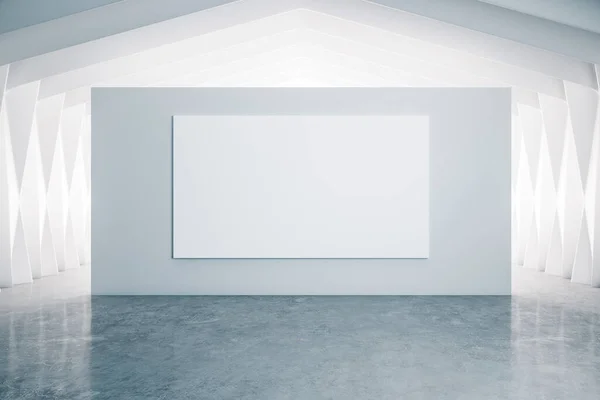 Galería Moderna Salón Interior Con Pancarta Vacía Pared Museo Concepto — Foto de Stock