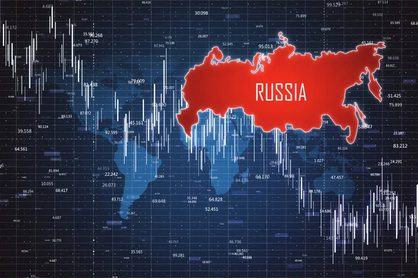 Mapa Rojo Rusia Carta Recesión Choque Con Flecha Concepto Crisis —  Fotos de Stock