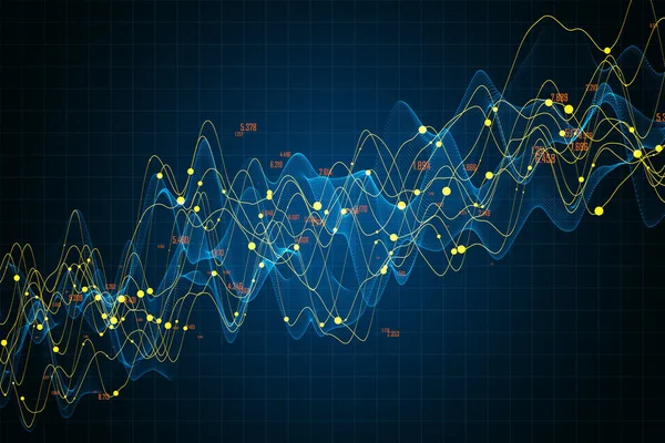 Cenário Gráfico Forex Escuro Criativo Com Gráfico Castiçal Conceito Comércio — Fotografia de Stock