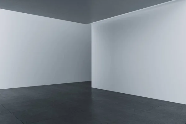 Moderno Interior Galería Con Pared Vacía Suelo Hormigón Concepto Arte — Foto de Stock