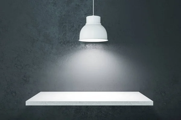 White Platform Gray Backdrop Spotlights Art Design Concept Mock Rendering — Stock Photo, Image