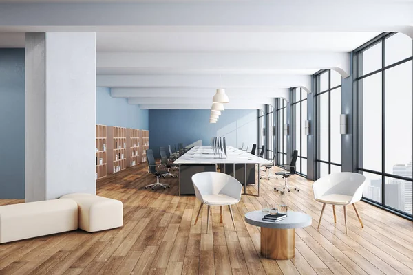 Coworking Office Interior Room Computers Occupation Worker Concept Rendering — 스톡 사진