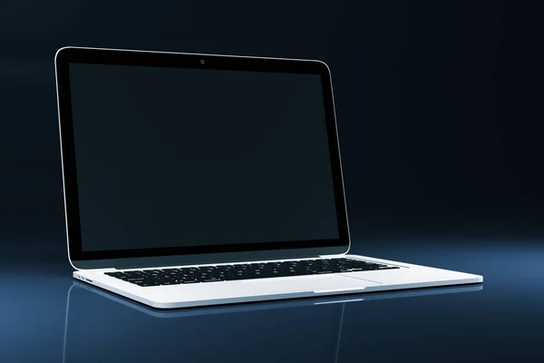 Tutup Layar Laptop Hitam Kosong Dengan Latar Belakang Abu Abu — Stok Foto
