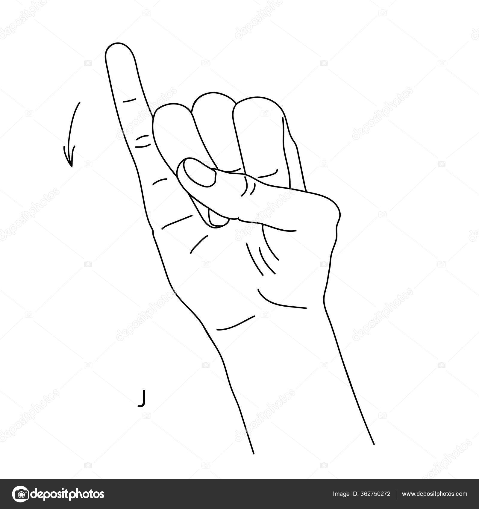 J é a décima letra do alfabeto em língua de sinais. Imagem isolada de uma  mão, image size:1600x1700
