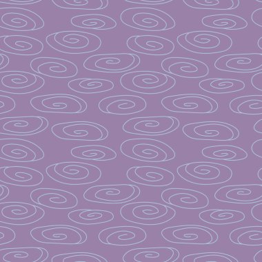 Sarmal desenli kusursuz bir arka plan. Mavi bukleli sakin mor arka plan. Stock vektör illüstrasyonu. Web sitesi tasarımı, kağıt, duvar kağıdı, kumaş, dergi ve egzersiz kitapları için elverişli