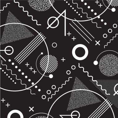 1980s inspired memphis pattern background clipart