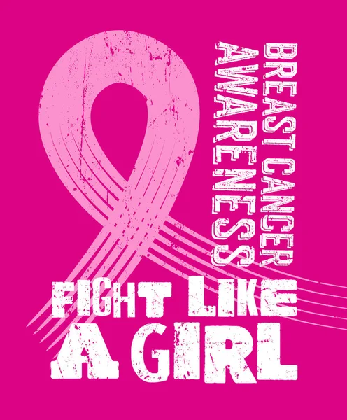 Cartaz vetorial para a conscientização do câncer de mama — Vetor de Stock