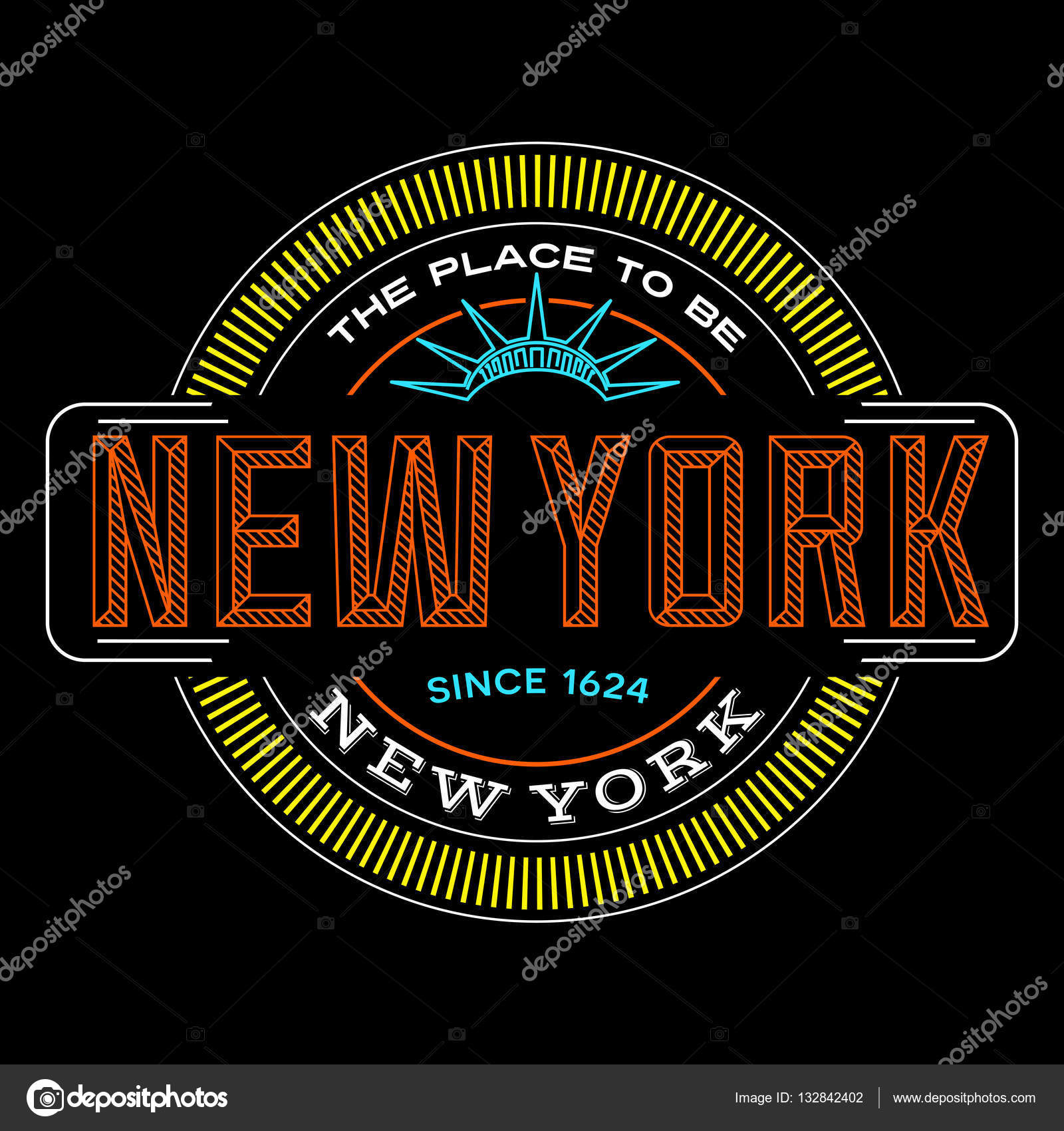 New york city, new york linear logo design for t shirts and stickers Stock  Vector by ©TeddyandMia 132842402