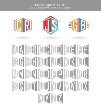 logo yazı tipi 2 mektup logolar oluşturmak için adının baş harfleri. Monogram harf seti.
