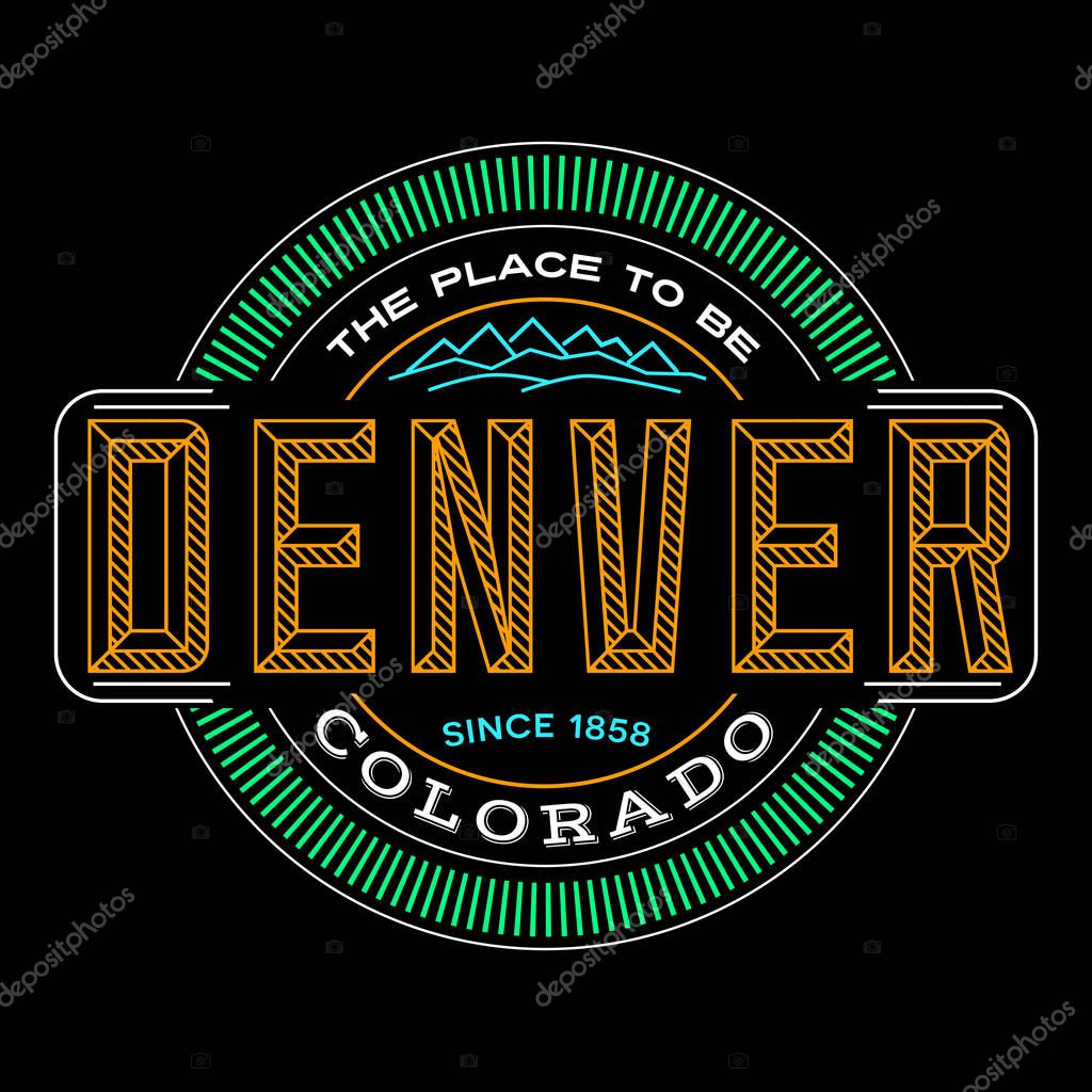 Denver, colorado, linear logo design for t shirts and stickers