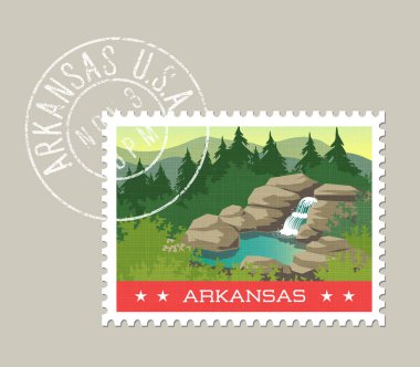 Şelale ve kaplıca Ozarks içinde Arkansas vektör çizimi