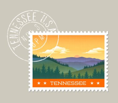 Tennessee vektör çizim Dumanlı dağlar. 