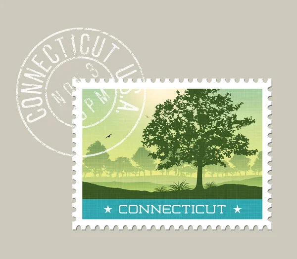 Connecticut vektorové ilustrace z malebné krajiny. — Stockový vektor