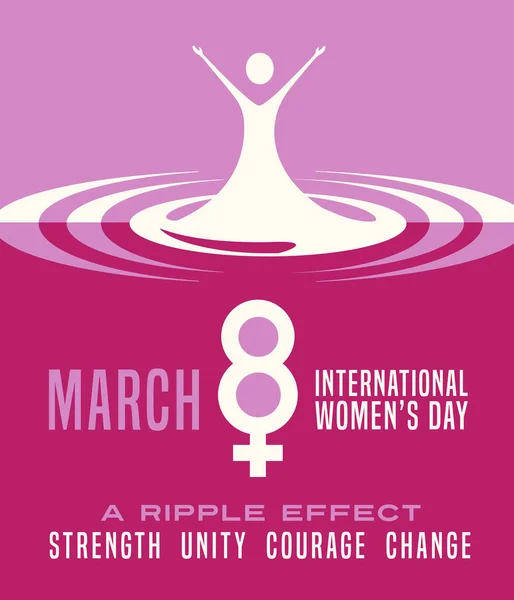 Παγκόσμια ημέρα της γυναίκας, στις 8 Μαρτίου, αφίσας, πανό, σχέδιο καρτών — Διανυσματικό Αρχείο