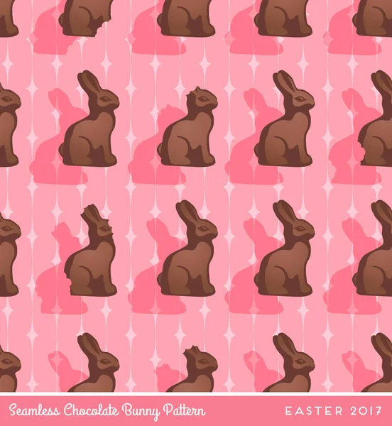 Çikolata bunny Paskalya temalı projeler için seamless modeli — Stok Vektör