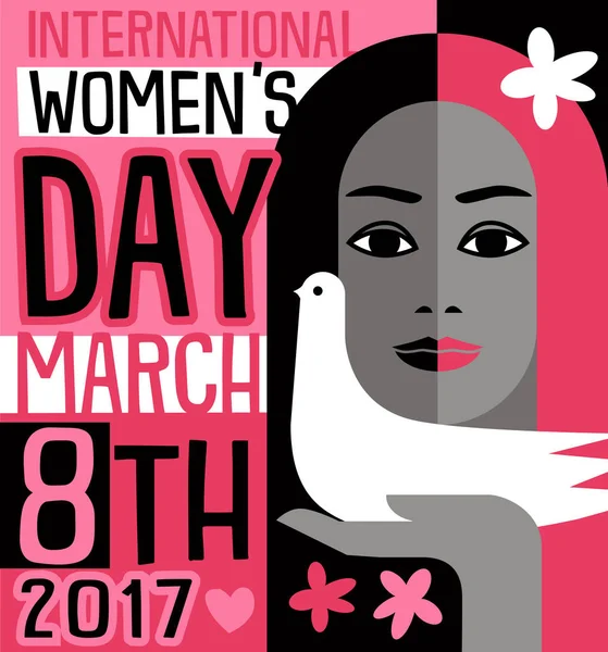Διεθνές Γυναικείο ημέρα ρετρό διάνυσμα σχεδιασμό για πανό, κάρτες, αφίσες — Διανυσματικό Αρχείο