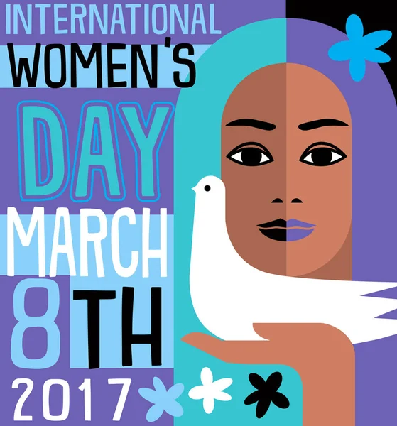 Διεθνές Γυναικείο ημέρα ρετρό διάνυσμα σχεδιασμό για πανό, κάρτες, αφίσες — Διανυσματικό Αρχείο