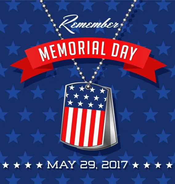 Memorial Day. Soldier's dog tags — Stock Vector