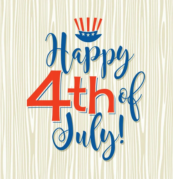 Retro Happy 4th of July typography design for greeting cards, web page banners, posters — Stock Vector