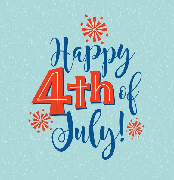 Retro Happy 4 juli typografi design för gratulationskort, webbsidebanderoller, affischer — Stock vektor