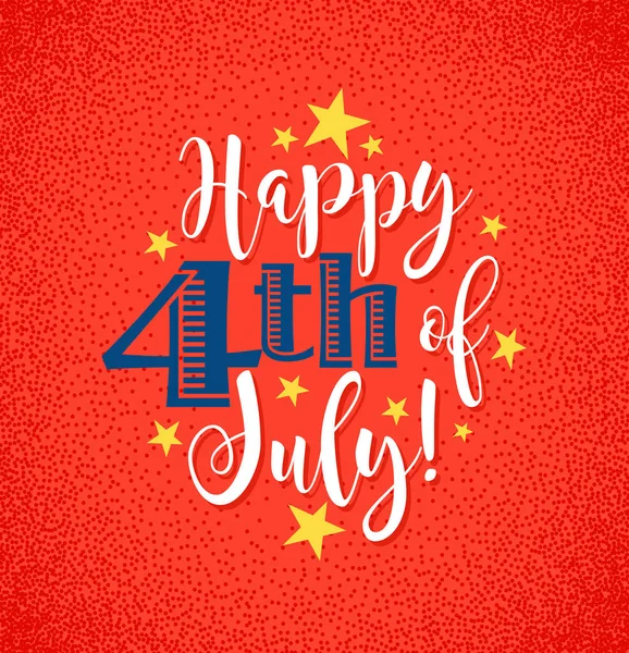Retro Happy 4th of July typography design for greeting cards, web page banners, posters — Stock Vector
