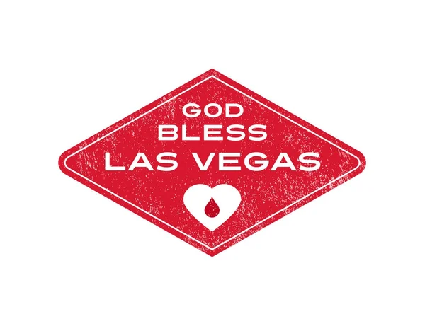 God Bless Las Vegas. Response to mass shooting at concert. Support for Las Vegas. — Stock Vector