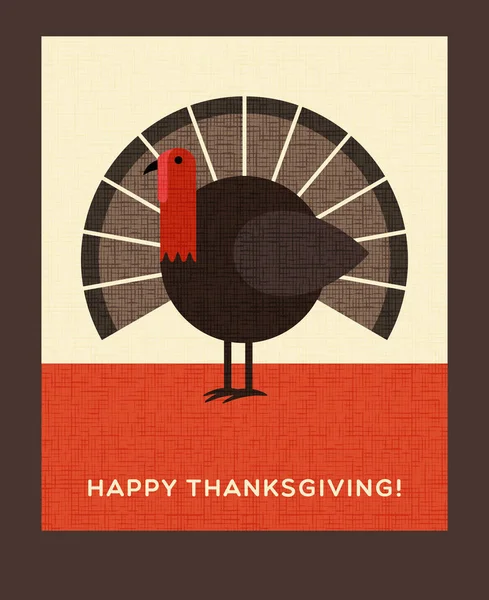 Happy Thanksgiving platte minimalistische ontwerpen. Kleurrijke Turkije. Voor wenskaarten, banners, afdrukken. — Stockvector