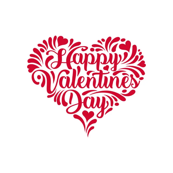 Happy Valentines Day Cute Hand Drawn Decorative Lettering With