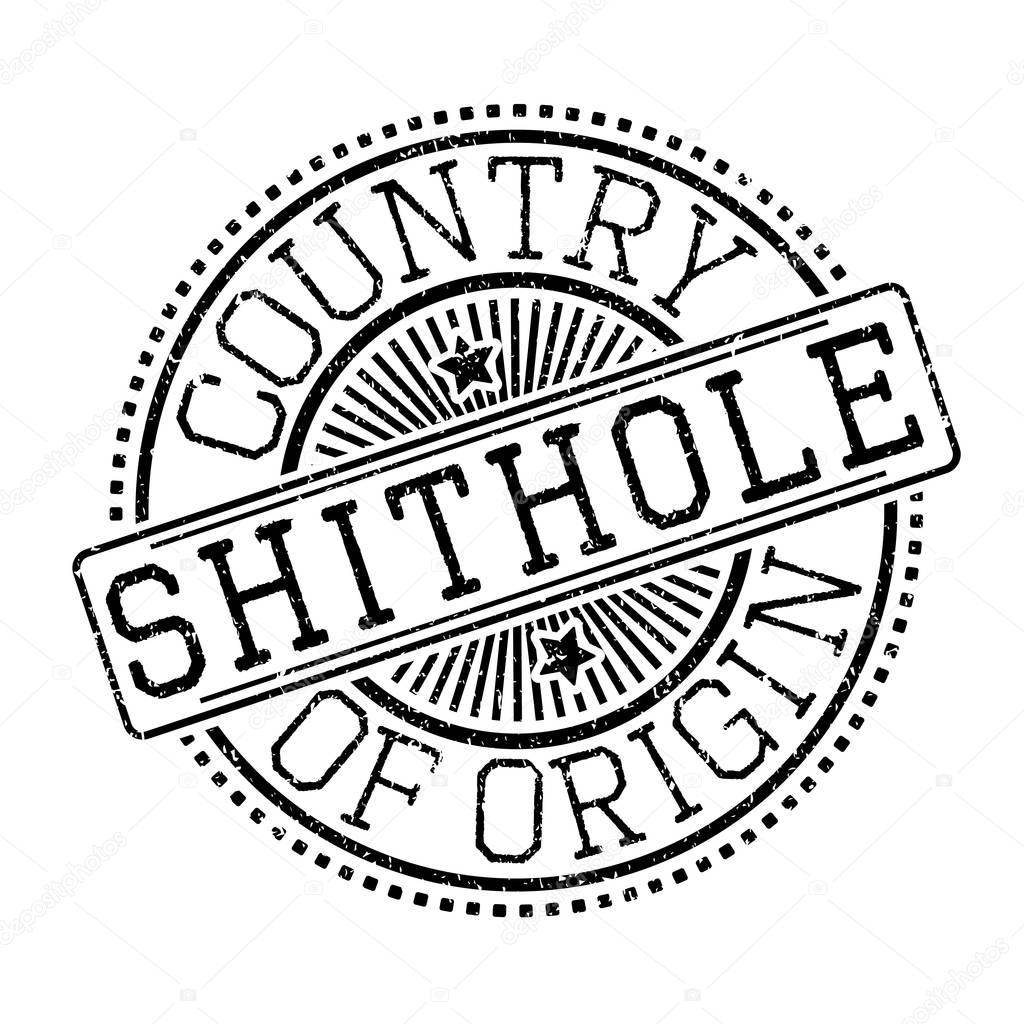 Passport stamp label for Shithole Countries.