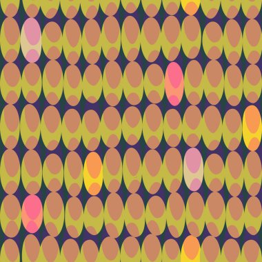 El çakışan Dikişsiz retro desen elips çizilmiş. Bahar için parlak renkler. 