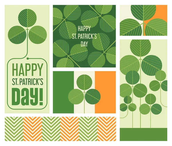 Reihe abstrakter moderner minimalistischer Entwürfe von St. Patrick 's Day. — Stockvektor