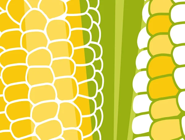 Design vegetal abstrato em estilo flat cut out. Imagem de perto de milho na espiga. Ilustração vetorial . — Vetor de Stock