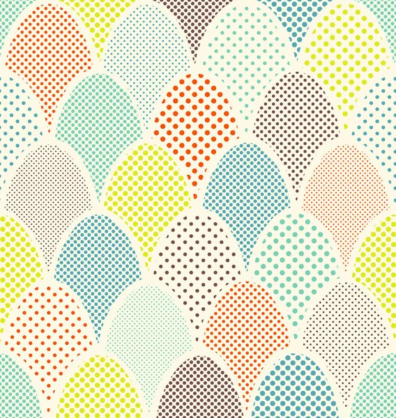 Mid century overlapping egg pattern for easter and spring backgrounds, gift wrap, wallpaper. — Stock Vector