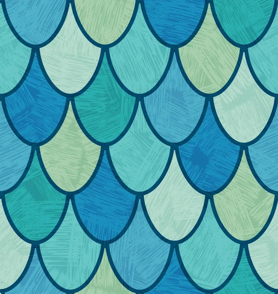 Mid century overlapping mermaid fish scales or feathers pattern for backgrounds, gift wrap, wallpaper. — 스톡 벡터