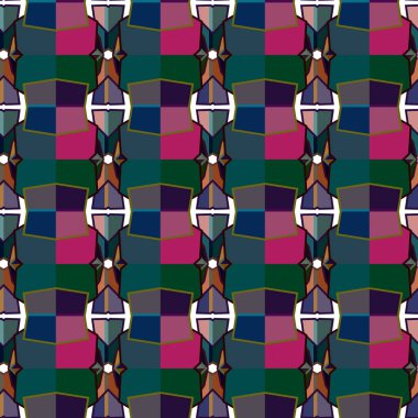 Geometrik süslemeli vektör deseni. Kusursuz tasarım dokusu.