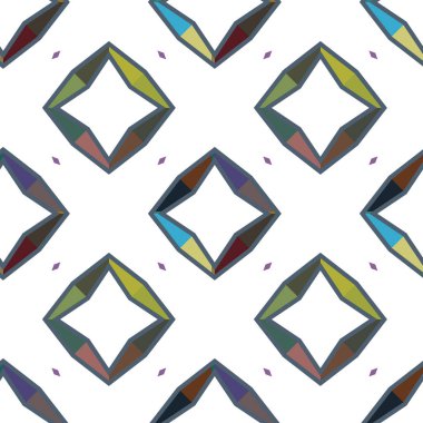 Geometrik şekilli kusursuz desen vektör çizimi