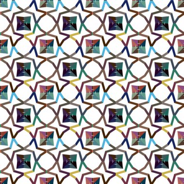 Geometrik şekilli kusursuz desen vektör çizimi