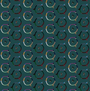 farklı geometrik şekillere sahip soyut, pürüzsüz desensiz vektör çizimi