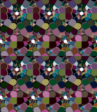 farklı geometrik şekillere sahip soyut, pürüzsüz desensiz vektör çizimi
