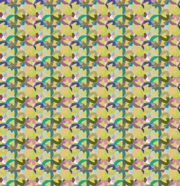 farklı geometrik şekillere sahip soyut, pürüzsüz desensiz vektör çizimi