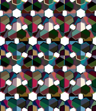 Soyut geometrik dikişsiz desen. Duvar kağıtları, arkaplan, yüzey dokuları için vektör çizimi 